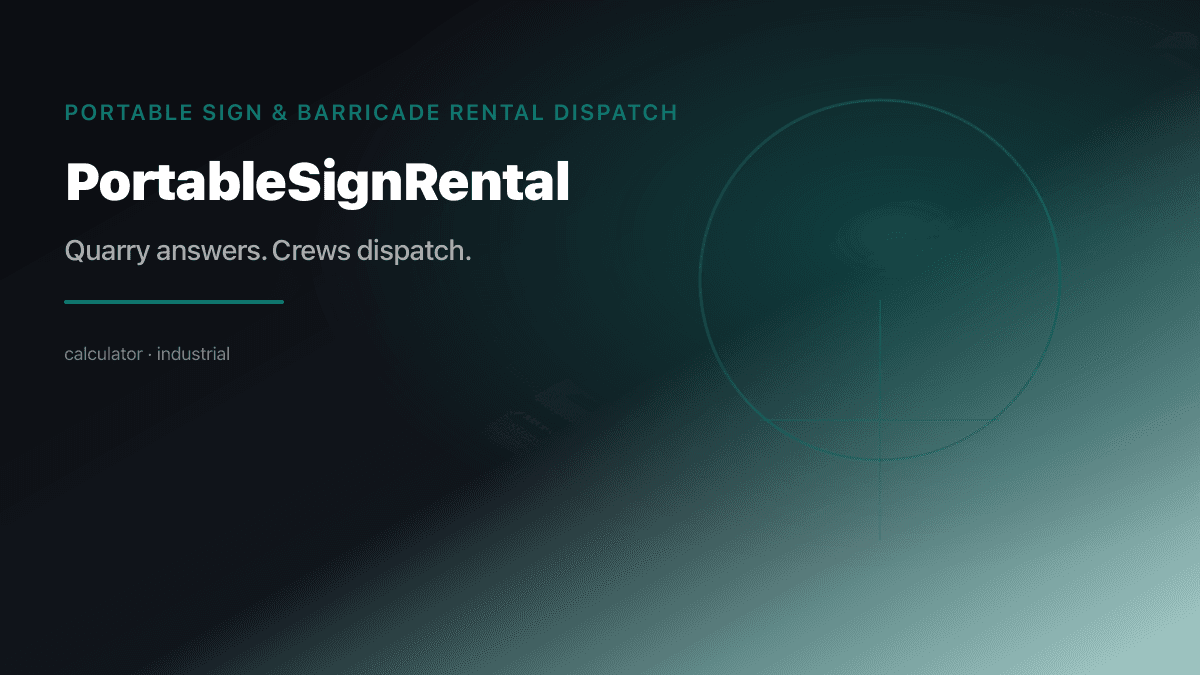 Portable Sign Rental Dispatch preview