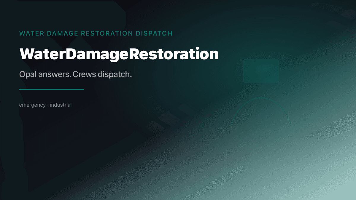 Water Damage Restoration Dispatch preview