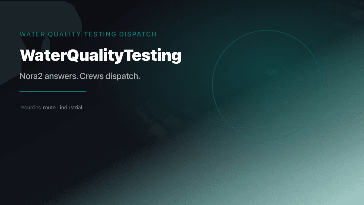 Water Quality Testing Dispatch preview